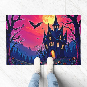 Spooky Halloween Haunted Mansion Art Doormat