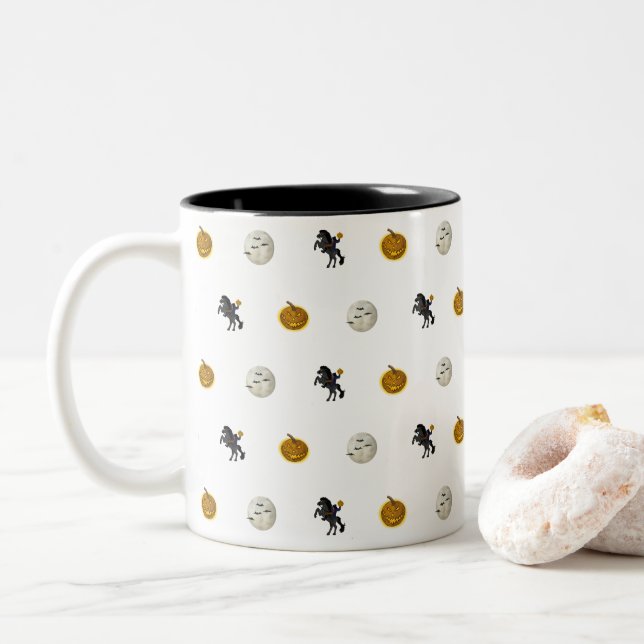Spooky Halloween Headless Horseman Coffee Mug (With Donut)