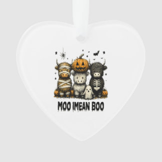 Spooky Halloween Highland Cow Ornament