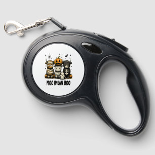Spooky Halloween Highland Cow Retractable Pet Leash