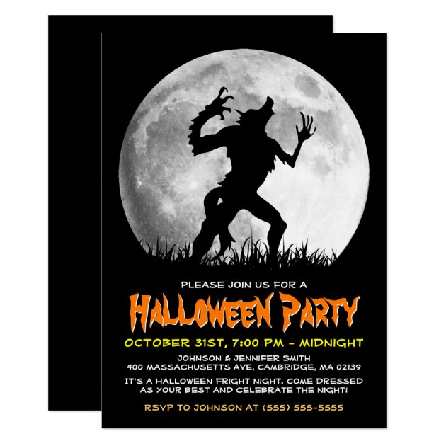 Horror movie festival. Vector poster with a silhouette of werewolf howling  at the full moon and an ominous castle. Scary cinema. Horror film night.  Suitable for banner, flyer, ticket, invitation Stock Vector