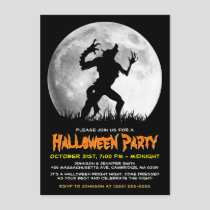 Spooky Halloween Horror Werewolf at the Full Moon Invitation