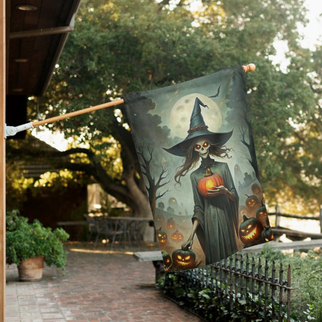Spooky Halloween House Flag (In SItu)
