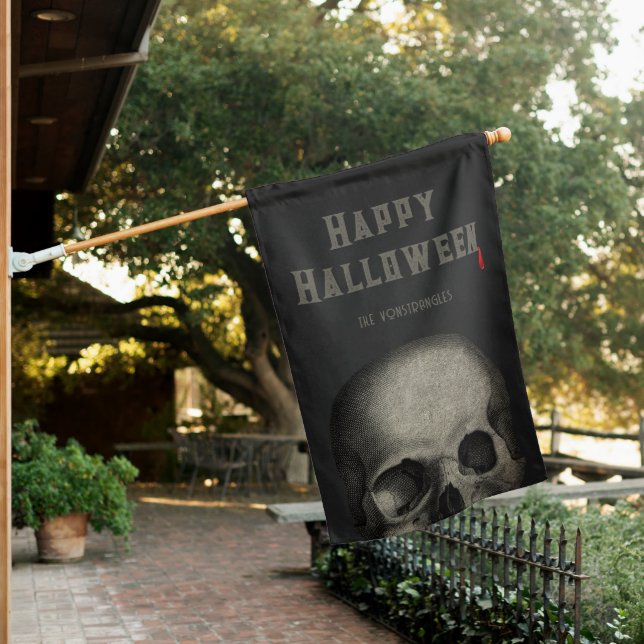 Spooky Halloween House Yard  House Flag (In SItu)