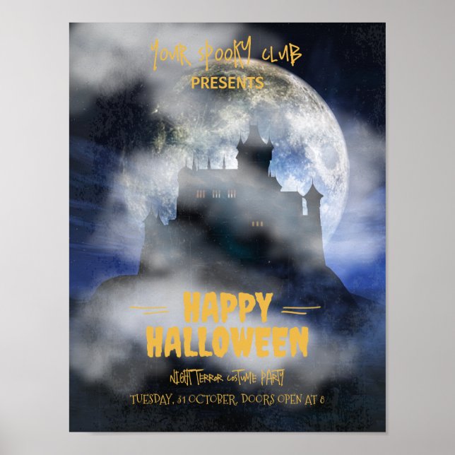 Spooky Halloween Invitation, Boo Halloween Party  Poster (Front)