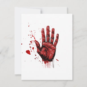 SPOOKY HALLOWEEN INVITATION CARD BLOODY RSVP