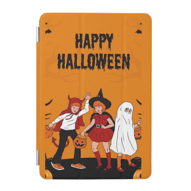 Spooky Halloween iPAD – Pumpkin, Ghost & iPad Mini Cover (Front)