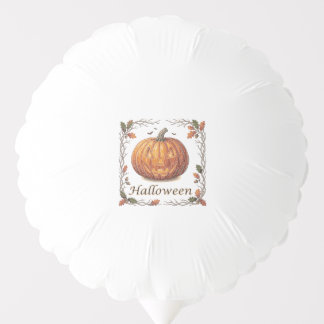 Spooky Halloween Jack-o'-Lantern Autumn Leaf Frame Balloon