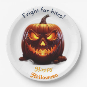 Spooky Halloween Jack-O-Lantern Paper Plates