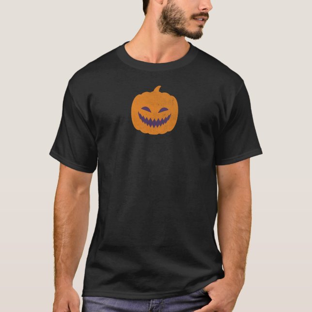 Spooky Halloween Jack-O-Lantern Pumpkin Image T-Shirt (Front)