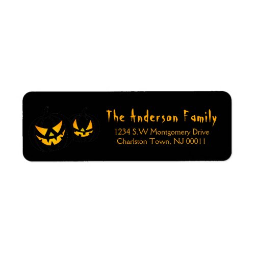 Spooky Halloween Jack_O_Lantern Pumpkin Label