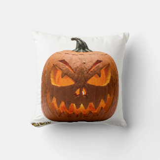 Spooky Halloween Jack O Lantern Pumpkin Throw Pill Pillow