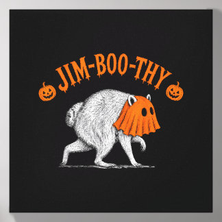 Spooky Halloween Jimothy Seattle Raccoon Canvas Photo Tile