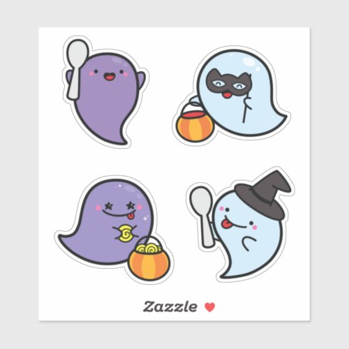 Spooky Halloween Kawaii Ghosts Sticker Pack