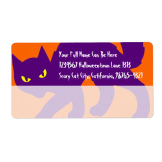 Spooky Halloween Kitty Cat Label