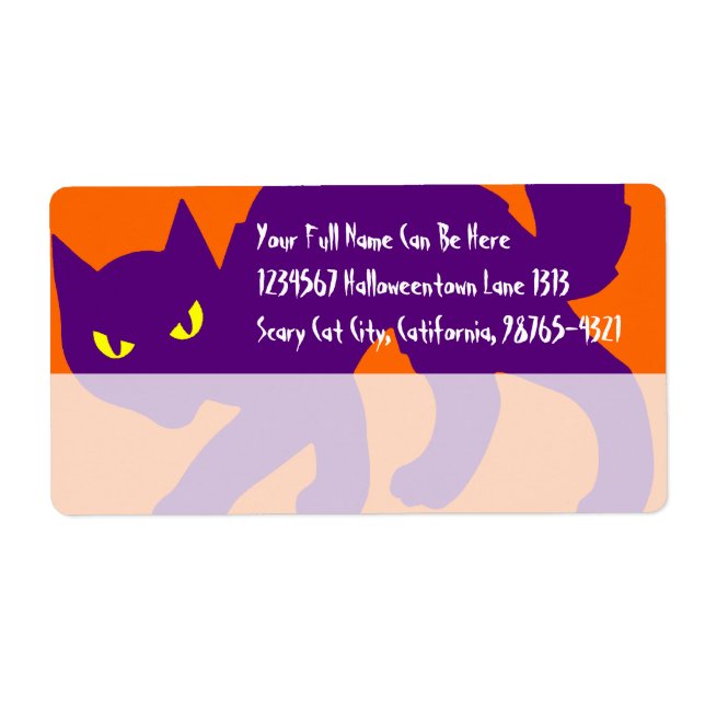 Spooky Halloween Kitty Cat Label (Front)