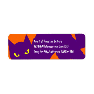 Spooky Halloween Kitty Cat Label