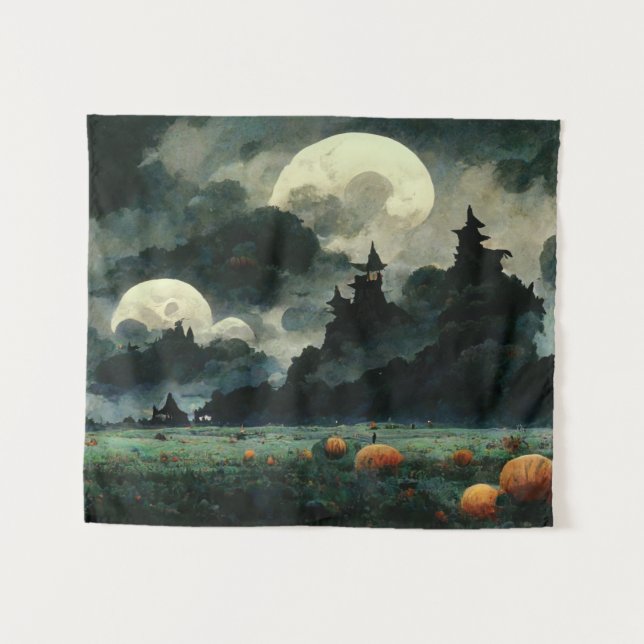 Spooky Halloween Landscapes Tapestry (Front (Horizontal))