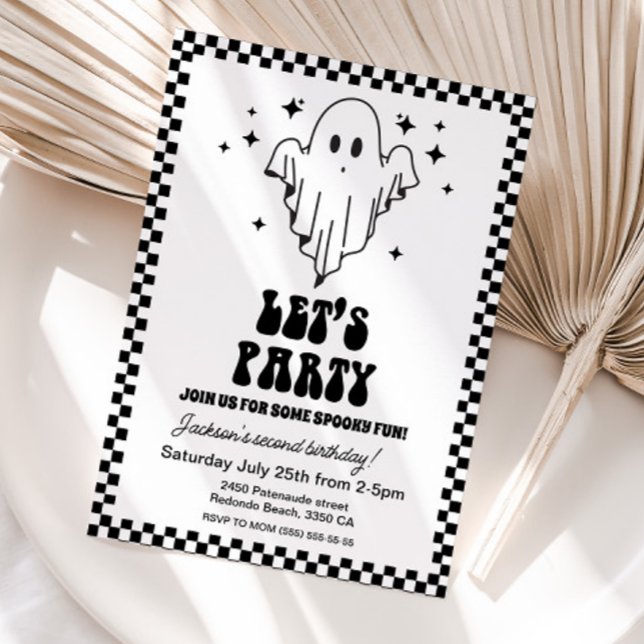 Spooky Halloween Let's party any age  Invitation (Ghost birthday invitation, halloween birthday party, ghost party, Let's party)