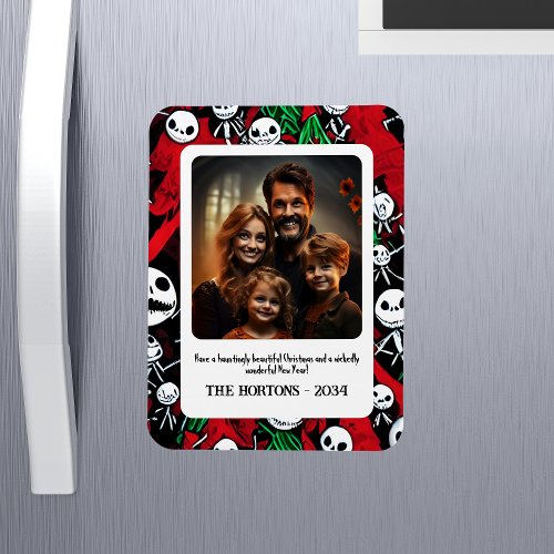 Spooky Halloween Meets Christmas Photo Magnet