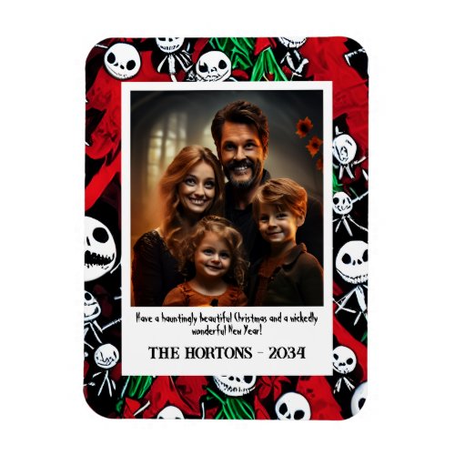 Spooky Halloween Meets Christmas Photo Postcard Magnet