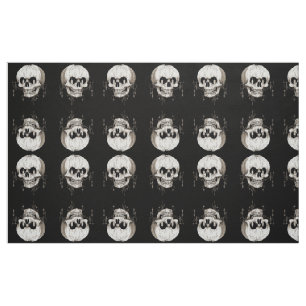 Spooky Halloween Melting Cranium With Bat Imagery  Fabric