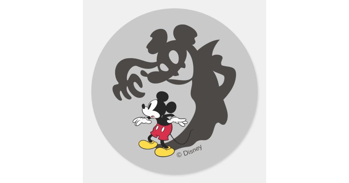 Spooky Halloween Mickey Mouse Classic Round Sticker | Zazzle