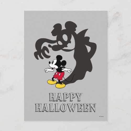 Spooky Halloween Mickey Mouse Postcard