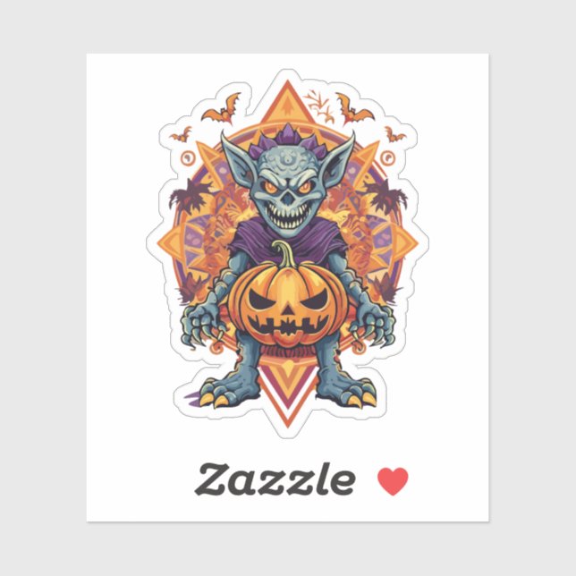 Spooky Halloween Monster Sticker (Sheet)