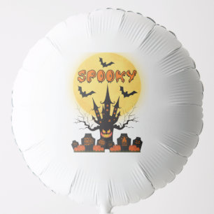 Spooky Halloween Moon Helium Balloon