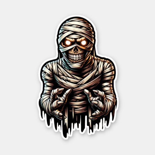 Spooky Halloween Mummy Monster Sticker