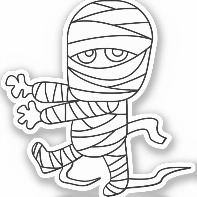 Spooky Halloween mummy Sticker (Front)