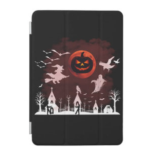 Spooky Halloween Night Full Moon Pumpkin Scene iPad Mini Cover