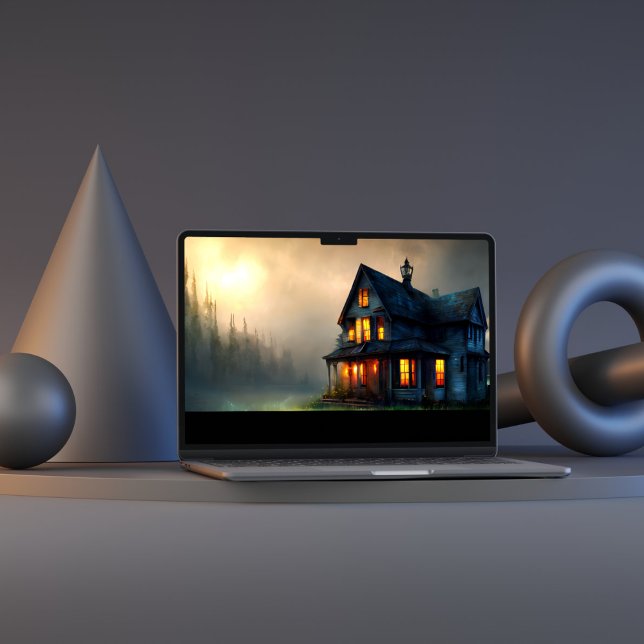 Spooky Halloween Night Haunted House HP Laptop Skin (Spooky Halloween Night Haunted House HP Laptop Skin)