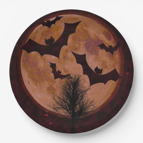 Spooky Halloween Night Moon Paper Plates