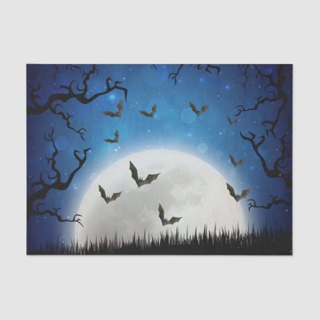 Spooky Halloween Night Sky Tissue Paper (Front)