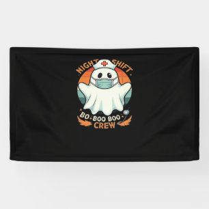 Spooky Halloween Nurse Funny Ghost Costume Boo Boo Banner