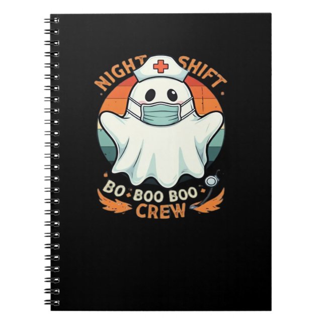 Spooky Halloween Nurse Funny Ghost Costume Boo Boo Notebook (Front)