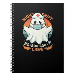 Spooky Halloween Nurse Funny Ghost Costume Boo Boo Notebook