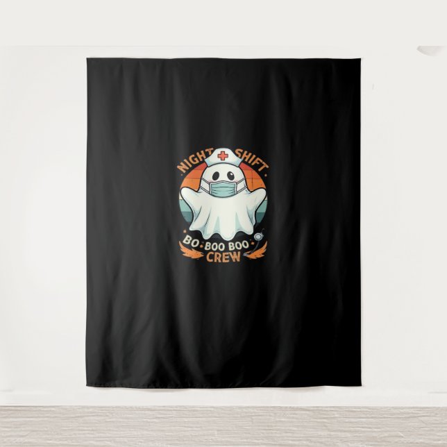 Spooky Halloween Nurse Funny Ghost Costume Boo Boo Tapestry (Front)
