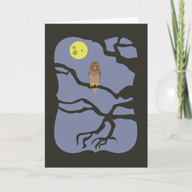 Spooky Halloween Owl Card (Front)