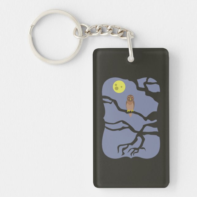 Spooky Halloween Owl Keychain (Front)