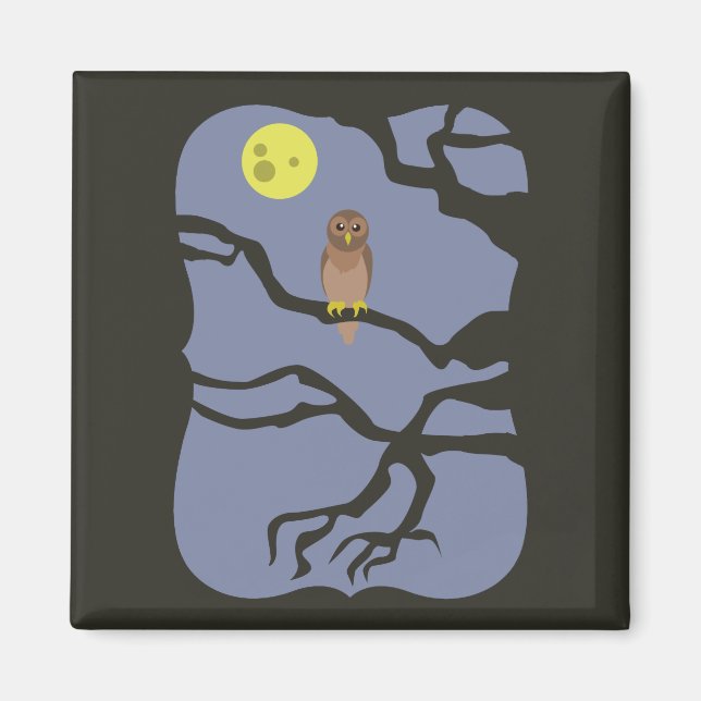 Spooky Halloween Owl Magnet (Front)