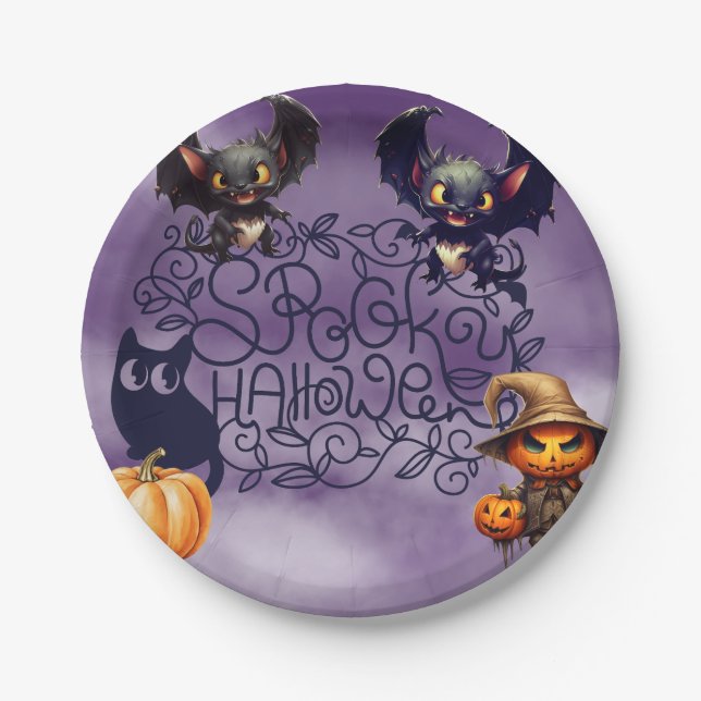 Spooky Halloween Paper Plates (Front)