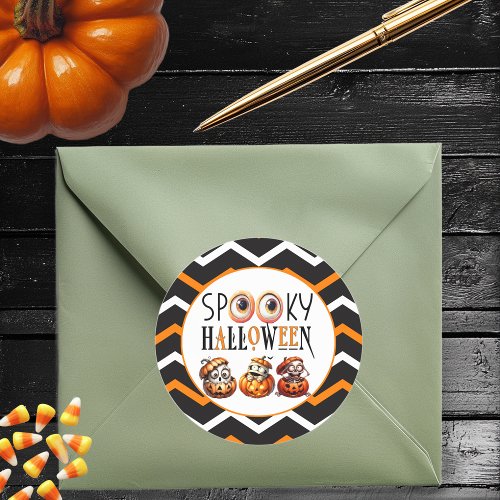 Spooky Halloween Party Classic Round Sticker