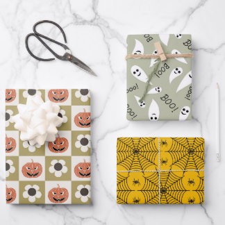 Spooky Halloween Party Gift Wrapping Paper Sheets