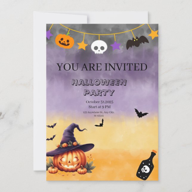 Spooky Halloween Party Invitation (Front)