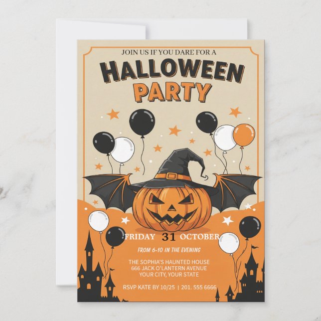 Spooky Halloween Party Invitation (Front)
