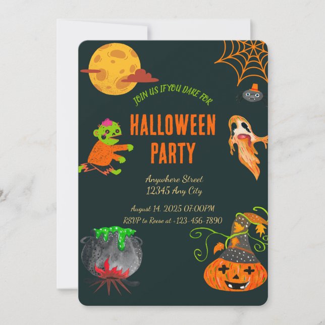 Spooky Halloween Party Invitation (Front)