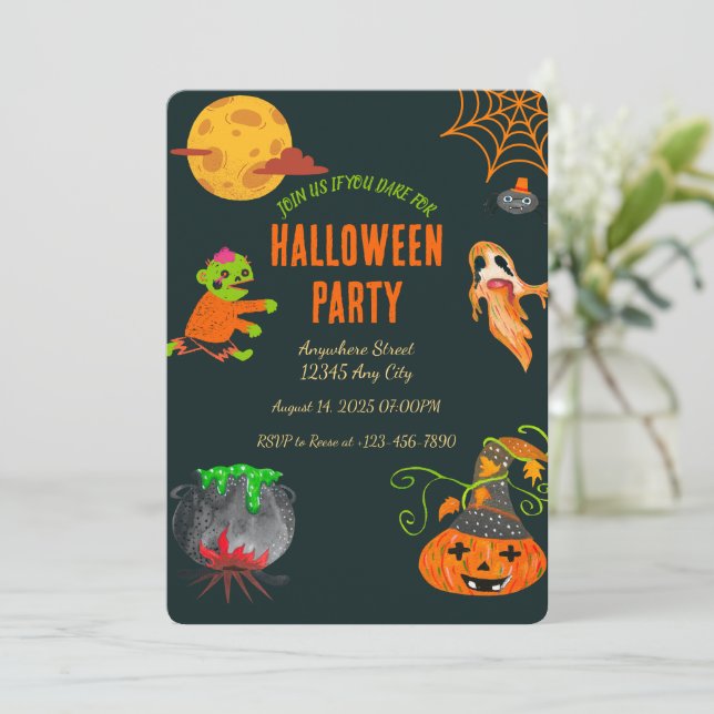 Spooky Halloween Party Invitation (Standing Front)